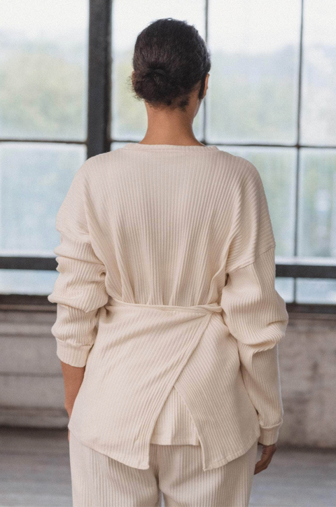 SHAW LONG SLEEVE  OFF-WHITE