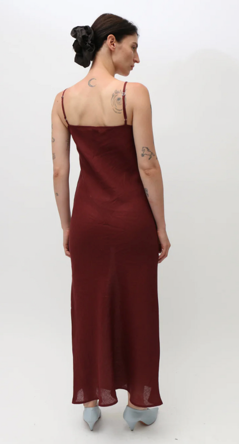 DYDINE DRESS  BURGUNDY
