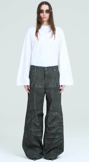 Bethany Leather Print Black Jeans / Asian Fit