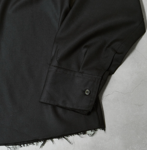 NO.197 LORO PIANA FINE WOOL SHIRT / 02 - BLACK