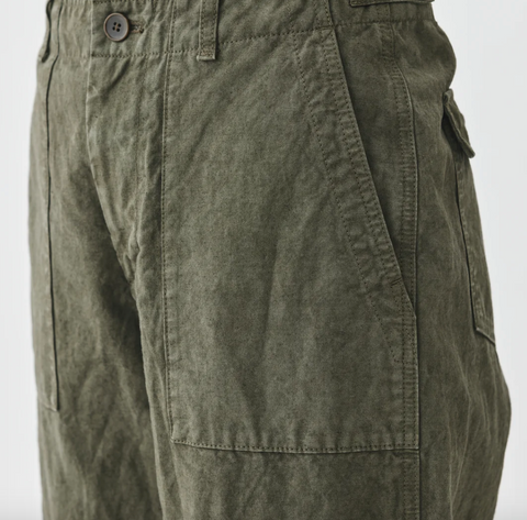 Khaki High Thread Count Cotton Linen Baker Pants