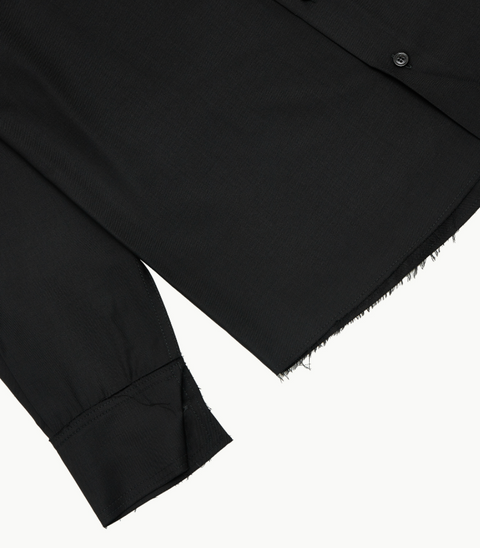 NO.197 LORO PIANA FINE WOOL SHIRT / 02 - BLACK